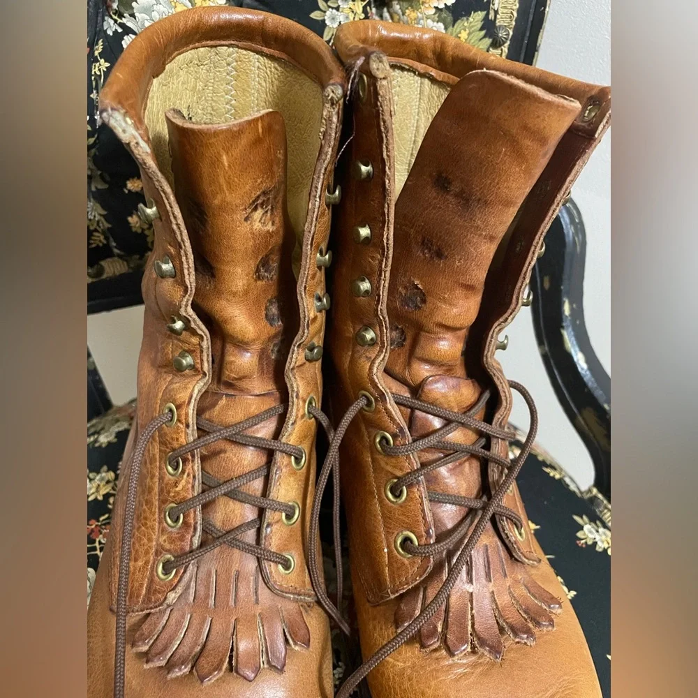 J. Chisholm Tan Lace Up Boots - Picture 5 of 11